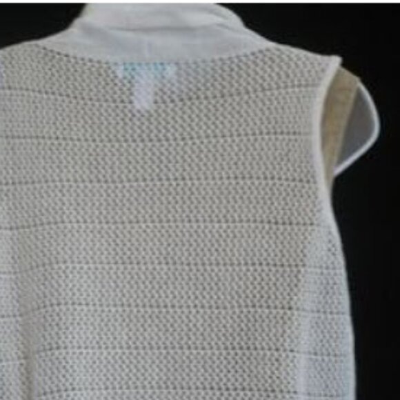 NWOT Size XL Calypso St. Barth for Target crocheted white linen sweater vest - Picture 2 of 11